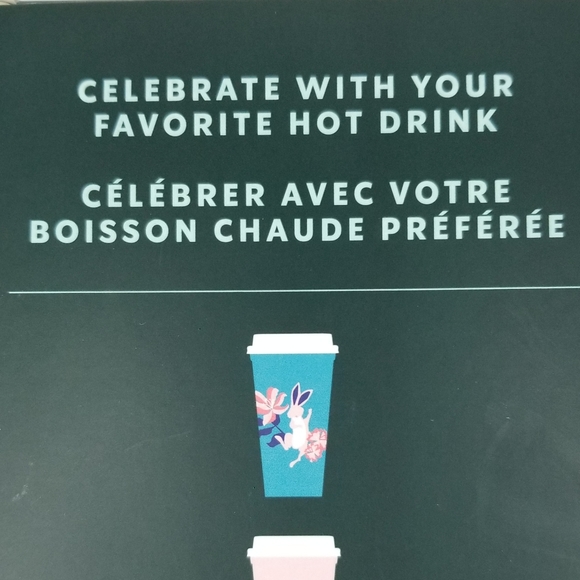 Starbucks Reusable Hot Cups 6 pack 16 ounces Spring Easter Bunny Rabbit NWT - Picture 8 of 13